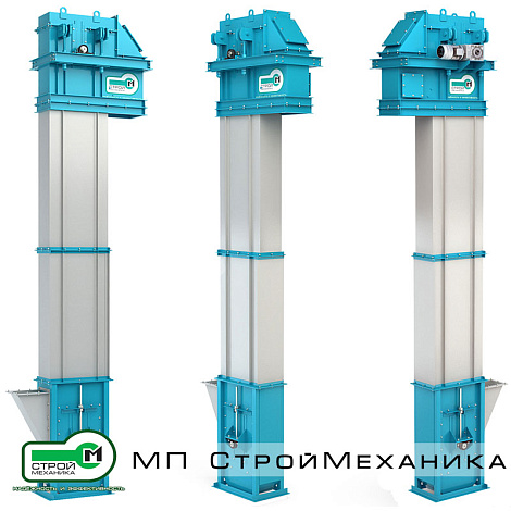 Нория ковшовая ленточная ЭКЛ-175 (вертикальный элеватор для сыпучих материалов)